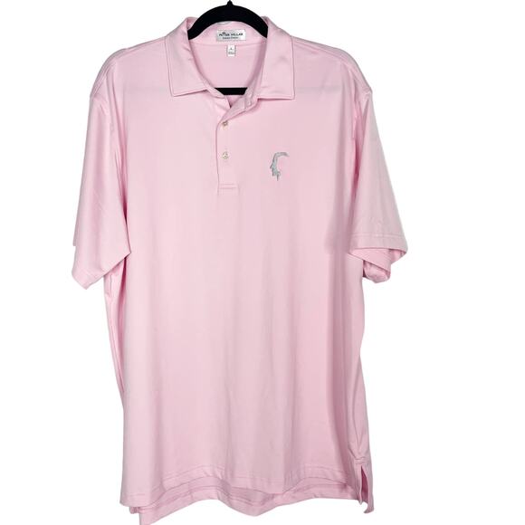 Peter Millar L Palm Pink Summer Comfort Short Sleeve Polo Stretch Embroidered - Picture 1 of 9